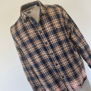 Mountain Warehouse Mens XXL Brown  Custom Longhorn Flannel Bleached Shirt 2XL UT